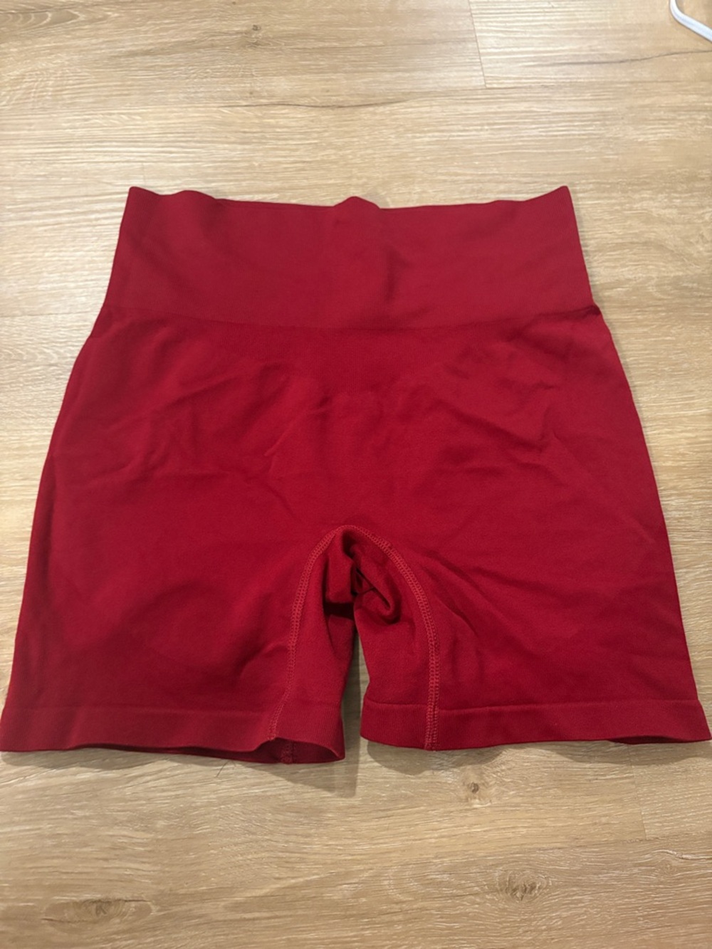 High-Waist Red Women’s Active Bike Shorts